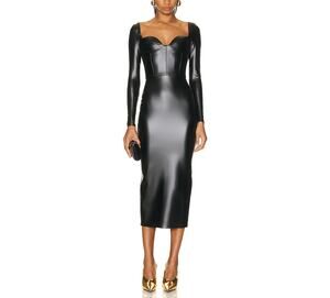 Alex Perry Sleek Black Blade Sweetheart Cup Dress Size US 2/ UK 6
